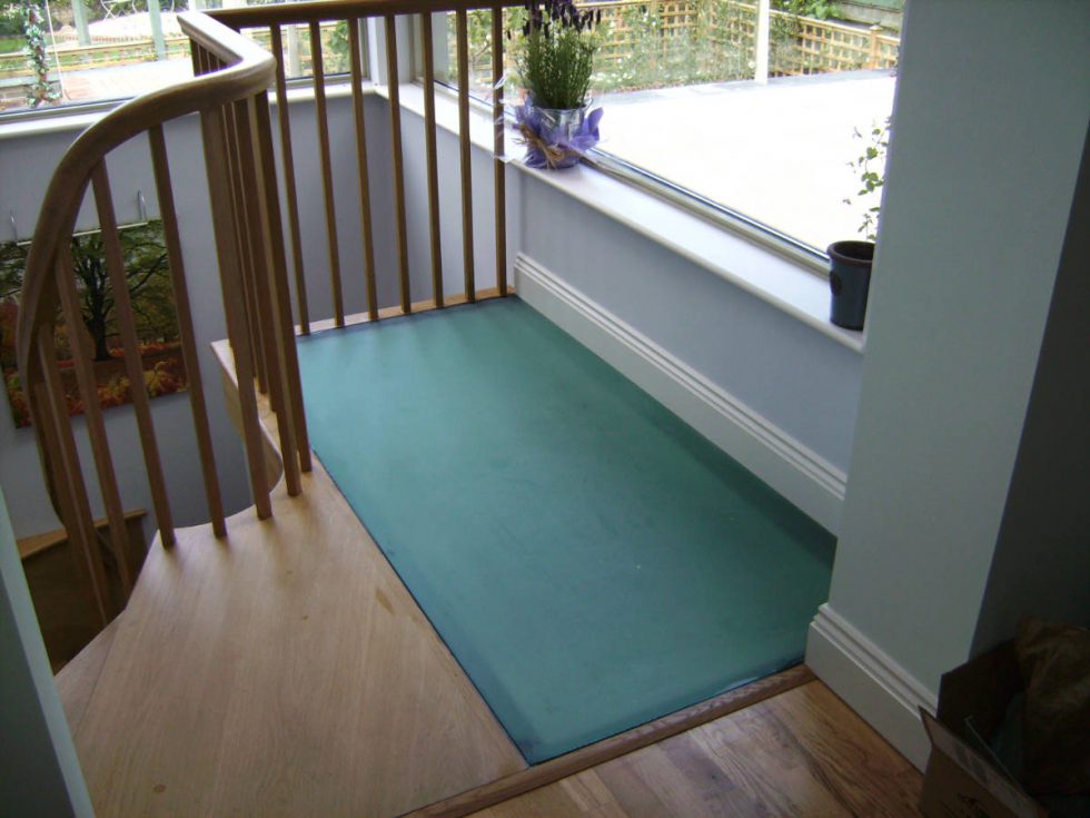 opaque glass stair tread