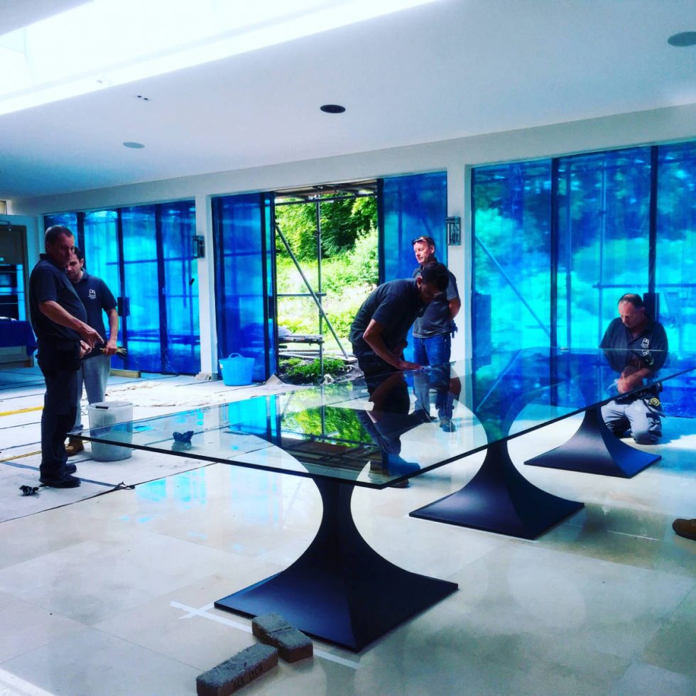 modern glass table