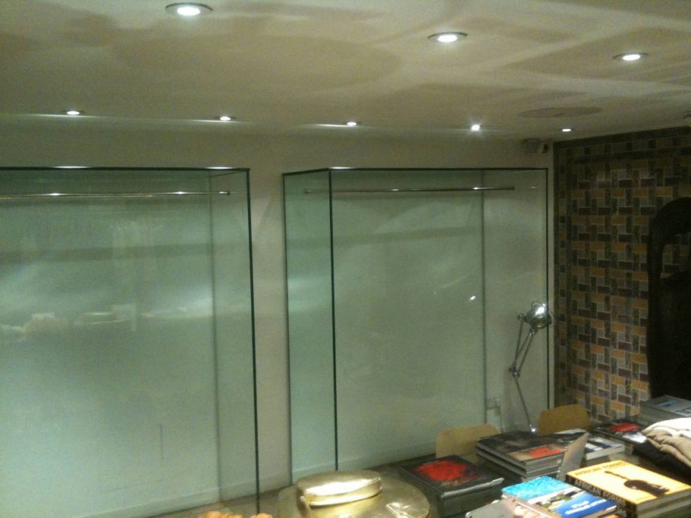 glass shelving units